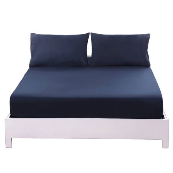 AUQ 2026 New Twin Sheet,Egyptian Cotton 100% Cotton Sheets,30Cm High Skirt Deep Pocket Sheet for Fitted Flannel Sheet,Anti-Slip U0026 Convenient Care Sheet Set Deep Pocket,Navy Blue