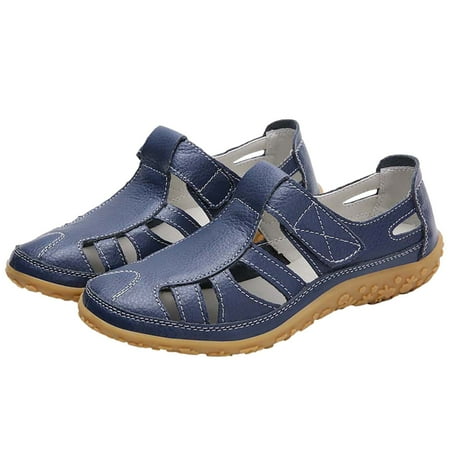 

TUOBARR Closed Toe Sandals Women Summer Ladies Sandals Hollow Hole Women s Breathable Casual Shoes Dark Blue