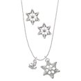 thumbnail image 1 of Delight Jewelry Silvertone Mini AB Crystal Anchor of Hope Silver tone Snowflake Charm Necklace and Stud Earrings, 1 of 4