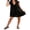 Black, variant on LMLYSoH Women's Summer Mini Dress Sleeveless Casual Loose Fit Dress Wide Pointed Collared and Lace Trimmed Hem