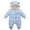 Blue-Snap, variant on Esho Baby Girls Boys Winter Hooded Snowsuits Romper Bodysuits Newborns Warm Down Bodysuits Outfits 0-12M