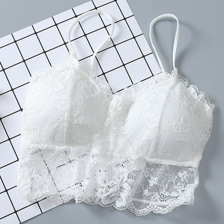 

eczipvz Sports Bras for Women Breathable Bra Solid Underwear Up Women Seamless Lace Top Top Vest Push White XXL