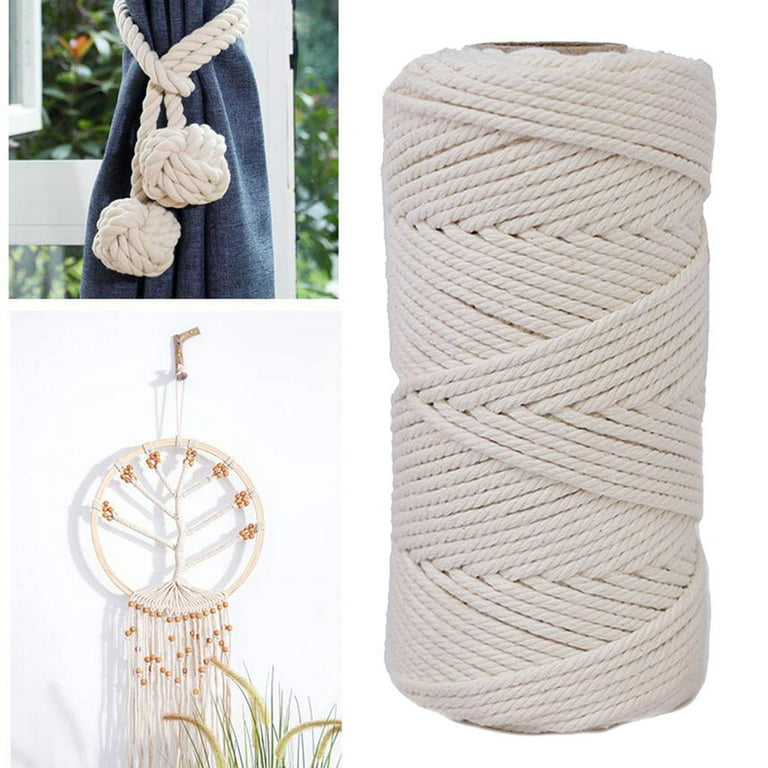 3/4 / 5mm Macrame Cord, 109 Meters Braided Cotton Macrame Rope for Plant Hangers, Size: 5 mm, Silver