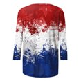 thumbnail image 5 of Hauts pour Femmes Décontractés Été Mode Féminine T-shirt Imprimé Fête de l'Indépendance Manches 3/4 Blouse Col Rond Hauts Décontractés Hauts de Gym en Liquidation, 5 of 5