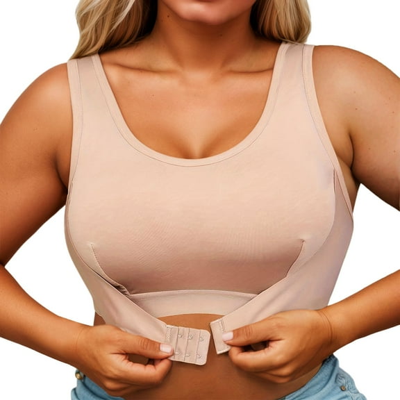 Wireless Sports Bra for Women Plus Size Front Closure Adjustable Support Seamless Comfort Everyday Wear Posture Correcting Orthopedic Design