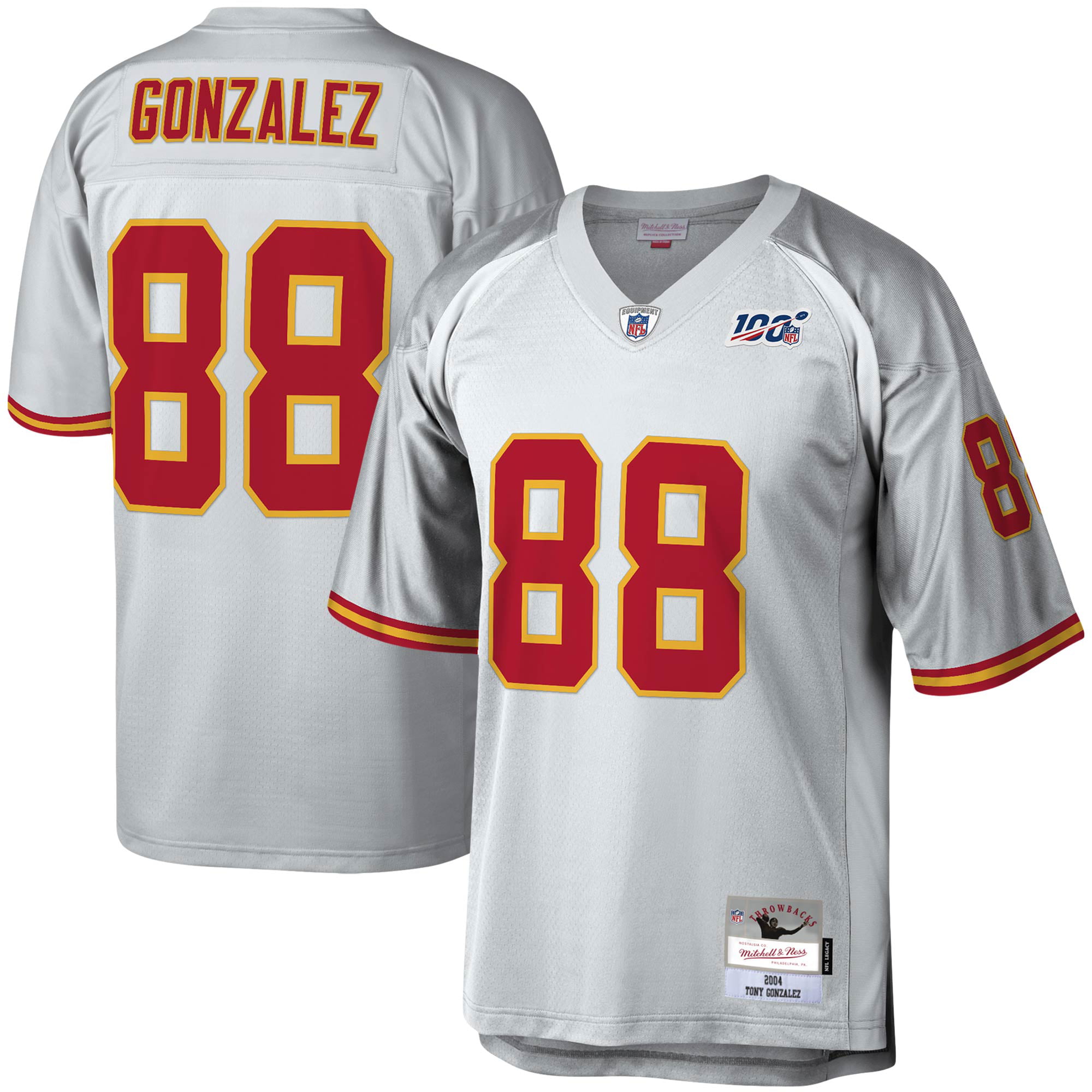 Tony Gonzalez Kansas City Chiefs Mitchell & Ness NFL 100 Retired Player Legacy Jersey - Platinum - Walmart.com