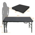 thumbnail image 4 of HooKung 4 FT Folding Table with Carry Handle, Portable Fold-in-Half Plastic Table, Rectangle Foldable Table for Indoor/Outdoor Black, 4 of 9