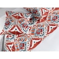 thumbnail image 2 of Ethnic Bed Runner Set, Ikat Style Watercolor Design Ornaments with Bohemian Influences, Decorative Bedding Scarf & 2 Pillow Shams for Hotels Homes, King, Vermilion Sea Blue and White, by Ambesonne, 2 of 3