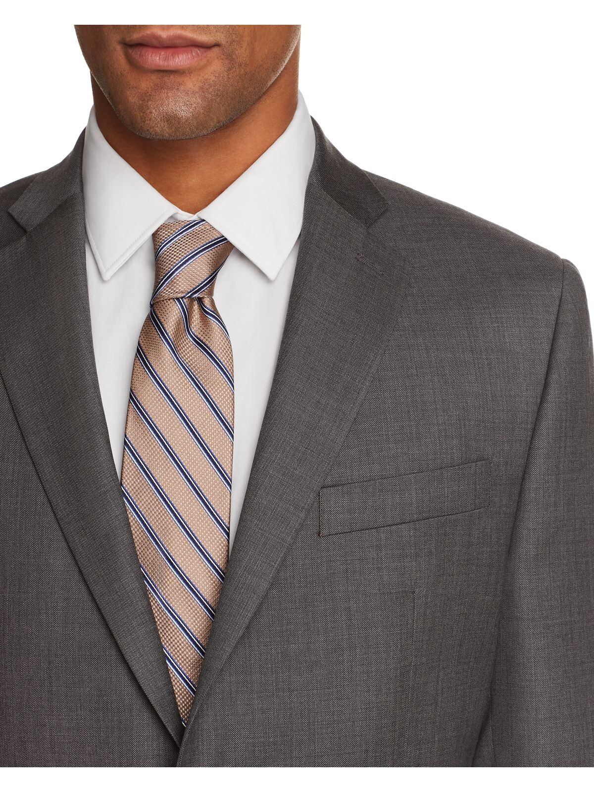 MICHAEL KORS Mens Sharkskin Gray Single Breasted, Classic Fit Wool Blend Blazer 40 - image 3 of 4