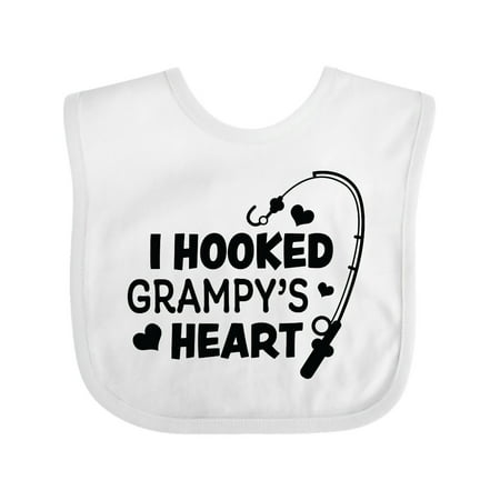 

Inktastic I Hooked Grampy s Heart with Fishing Rod Gift Baby Boy or Baby Girl Bib