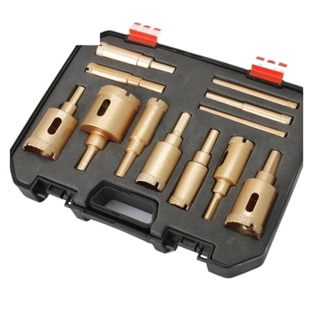 Diamond Coated Drill Bits Set 10-12Pcs 6-35mm Hole Saw Drill Kit Tools Hand Tools For s Marble Granite Stone Tile Ceramic
