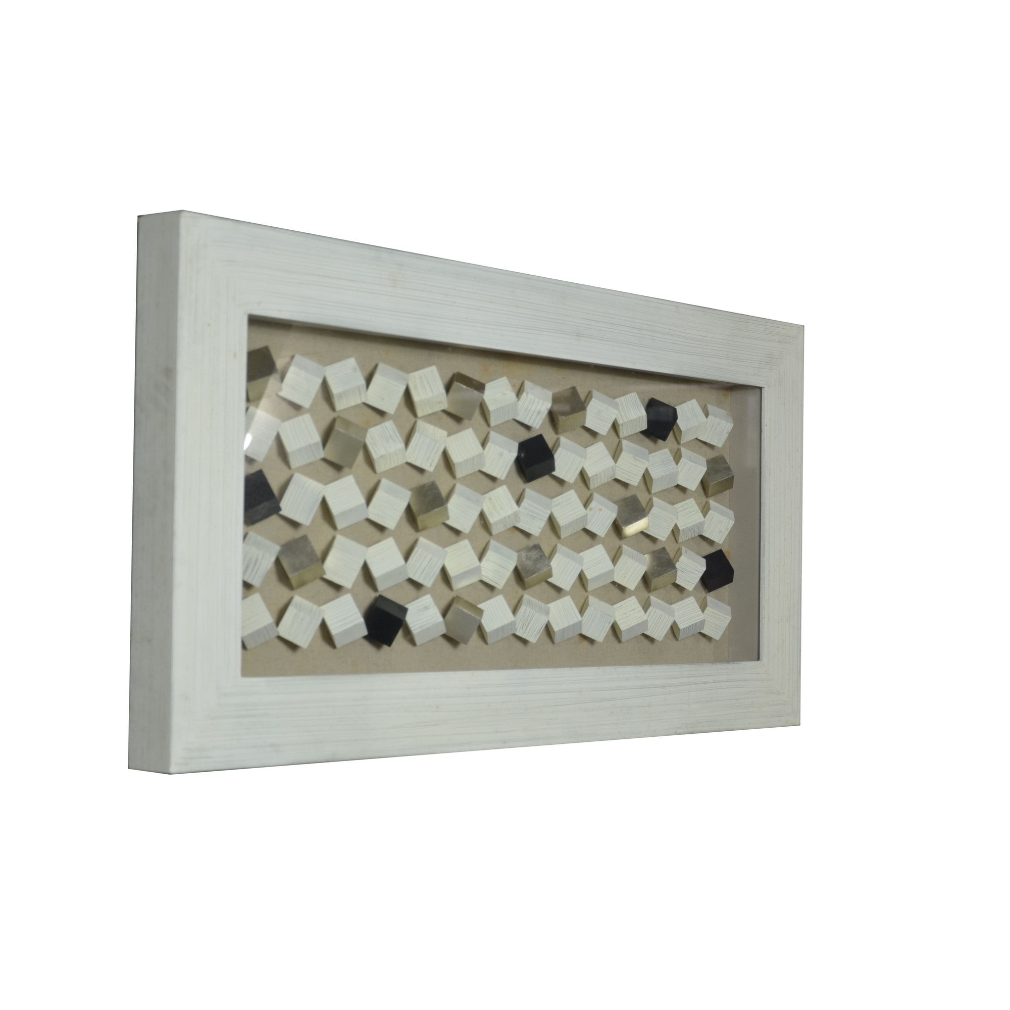 27 x 24 Handmade Geometric Shadow Box Wall Decor, Multicolor