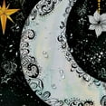 thumbnail image 5 of Shiartex  Tribal Shower Curtain, Paisley Floral Moon Crescent Gem Astrology Inspired Design Print, Cloth Fabric Bathroom Decor Set with Hooks,Black and White, 5 of 7