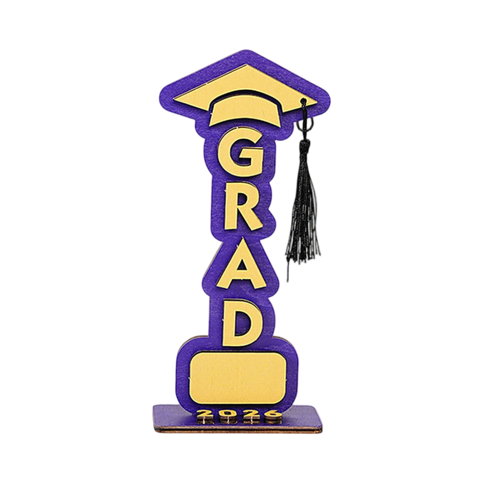 Graduation Decorations 2026 Wooden Grad Tabletop Sign 8.8in Graduation Party Decor, 3D Grad Display with Cap Graduation Season Table Centerpiece Keepsake