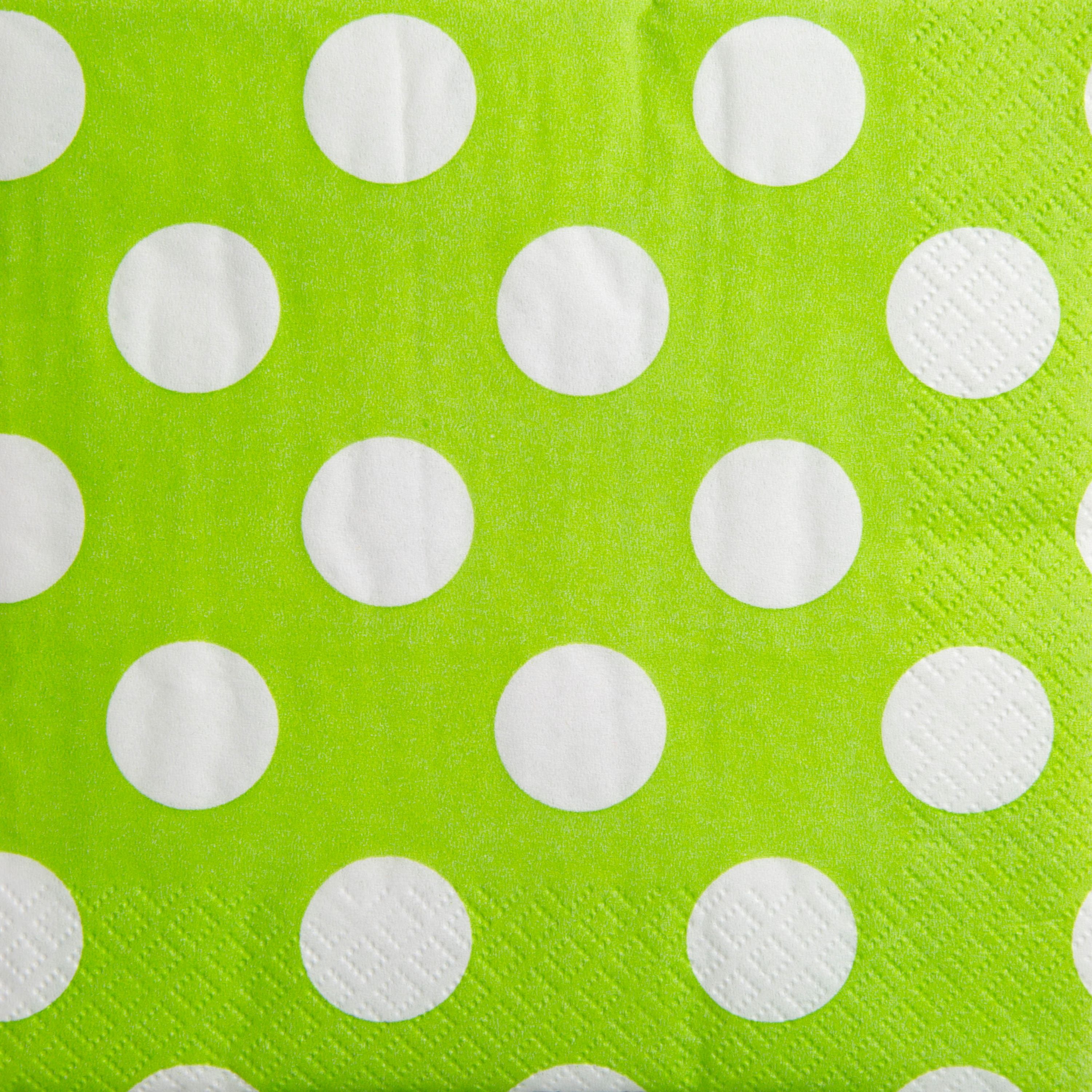 Lime Green Polka Dot Paper Luncheon Napkins, 6.5in, 45ct