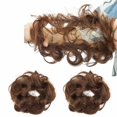 thumbnail image 2 of Benehair Messy Bun 100% Human Hair Pieces Extensions Scrunchies Updo Chignons Remy Hair Elastic Band Wavy Curly Soft Browm US, 2 of 9