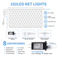 thumbnail image 4 of HEYFUNi 192 LED Net Lights Outdoor Mesh Lights 8 Modes Net Lights for Bushes Plug in Waterproof Christmas Net String Lights for Bushes Ceiling Wedding Indoor Outdoor(9.8ft x 6.6ft White), 4 of 5