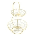 thumbnail image 4 of Tazón de frutas de 2 niveles Cesta de almacenamiento de frutas con estilo Centro de mesa Tazón decorativo Soporte de frutas moderno para barra de té BLESIY canasta de frutas, 4 of 8