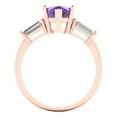 thumbnail image 4 of Clara Pucci 14K Rose Gold Solid Gold Amethyst Three-Stone Anniversary Ring for Women - 2.5 cttw Pear Cut, 4 of 7