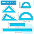 thumbnail image 2 of Duslogis 6 Pcs Plastic Ruler Math Set, Includes 12 Inch 6 Inch Straight Ruler, Triangle, Protractor Ruler, Geometry Math Ruler Set, Transparent Ruler Measuring Tool for Office Home Supplies (Blue), 2 of 7