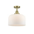 thumbnail image 4 of Innovations Lighting  Caden Bell - 1 Light 12" Flush Mount Antique Brass/Matte White, 4 of 5
