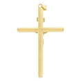 thumbnail image 3 of 14K Two Tone Gold Crucifix Cross Pendant with 1.7mm Flat Open Wheat Chain Chain Necklace, 3 of 6