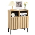 thumbnail image 2 of Yiwa Crédence Moderne, Buffet Bahut de 23,6 Po avec Motif à Rayures Ondulées et Tablettes de Rangement Ajustables, 2 of 7