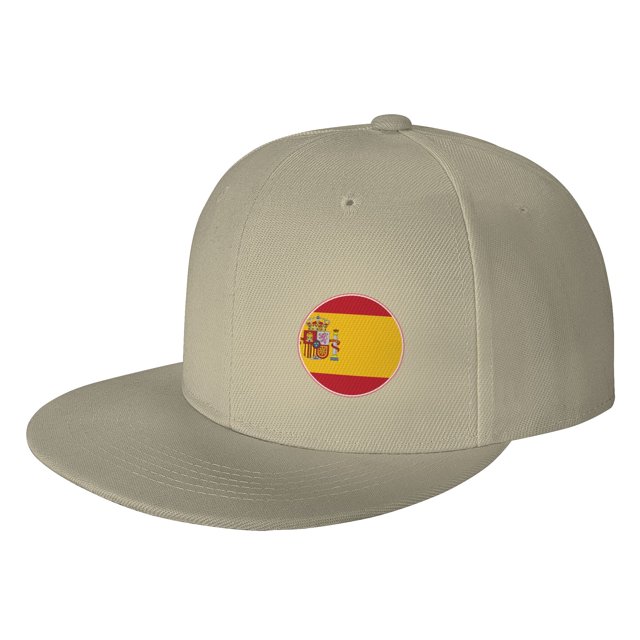 DouZhe Flat Brim Cap Snapback Hat, Spanish Spain Flag Imprime Casquette de Baseball Adulte Jaune Réglable