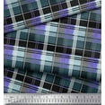 thumbnail image 2 of Soimoi Purple Cotton Poplin Fabric Check Check Decor Fabric Printed Yard 56 Inch Wide, 2 of 4