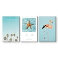 thumbnail image 2 of wall26 - 3 Panel Canvas Wall Art - Flamingo Triptych Series | Beachside Starfish and Flamingo - Giclee Print Gallery Wrap Modern Home Art Ready to Hang - 16"x24" x 3 Panels, 2 of 4