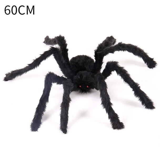 Araña negra gigante de felpa para decoración de Halloween, juguete gigante de Horror para interior y exterior, Casa Encantada, novedad