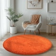 thumbnail image 3 of SARAG 3x3ft Round Area Rug for Bedroom,Fluffy Circle Rugs for Living Room Kids Room,Home Decor Shaggy Carpet Fuzzy Plush Rug for Nursery Room,Orange, 3 of 7