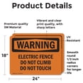 thumbnail image 2 of (2 Pack) Electric Fence Do Not Climb Do Not Touch OSHA Warning Sign, 2 of 7