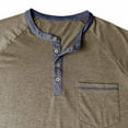 thumbnail image 6 of WRKEKC Men's T-Shirts Pullover Solid Color Color Block Button Pullover Raglan Short Sleeve T Shirt Top Casual Shirt Comfortable Fit, 6 of 6