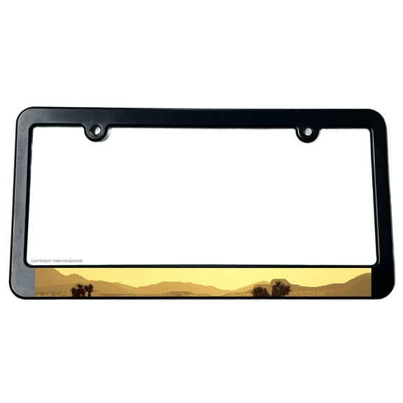 Desert Scene Mountains Cactus Off Road Truck License Plate Frame