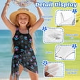 thumbnail image 6 of Xoenoiee Dog Paw Print Girls Swimsuits Adjustable Strap One Piece Bathing Suits with Cover Up Skirt, Quick Dry Hawaiian Swimwear for Teens Kids, 15-16 Years, 6 of 7