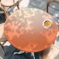 thumbnail image 2 of Orange Ombre Round Tablecloth, Fitted Table Cover with Elastic for 36"-44" Round Tables, Modern Minimalist Gradient Aesthetic Table Cloth Outdoor Indoor Dinning Party Waterproof Tablecloths, 2 of 7