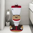 thumbnail image 5 of Christmas Toilet Seat Cover,3 Pieces Christmas Bathroom Decoration Set with Toilet Seat Cover,Rugs,Tank Cover Toilet Paper Box Cover,Xmas Party Accessories for Indoor Décor,Party Favors(Brown), 5 of 6