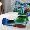 thumbnail image 4 of Manfei Boys Sports Twin Quilt Set, Football Game Twin Coverlet Set, Green Blue Brown, Black Reversible 2-Piece, 1 Bedspread and 1 Pillowcase, 4 of 7