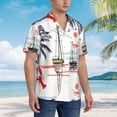 thumbnail image 6 of Summer Beach Palm Trees And Lobsters Men's 3d Print Casual Button Down Shirts, Novelty Hawaiian Short Sleeves L, 6 of 8
