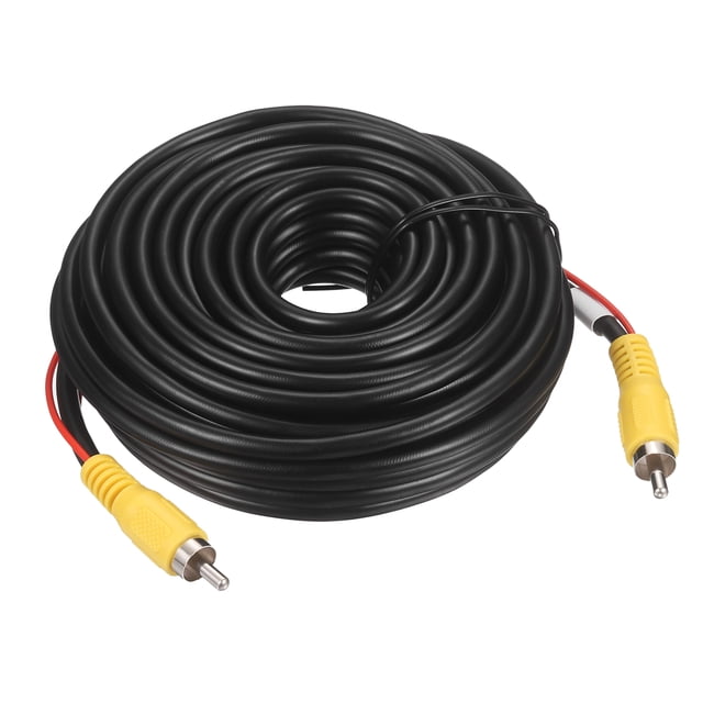 Cable de video RCA de cámara de respaldo, 32.8 pies / 10 metros, cable de audio y video de núcleo de cobre, cable de extensión macho a macho para sistemas de cámara de reversa