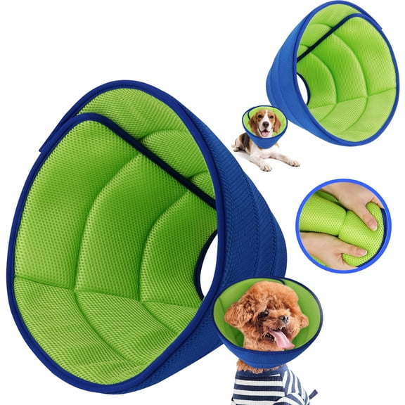 Upgrade Soft Dog Cone Collar, cone for dogs to stop licking, Adjustable Comfy Cones for Small/Medium Dogs, Light-Weight Mesh Fabric Elizabethan Collars