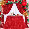 thumbnail image 2 of Mantel redondo B-COOL con lentejuelas rojas, 229 cm, decoración de fiesta, 2 of 8