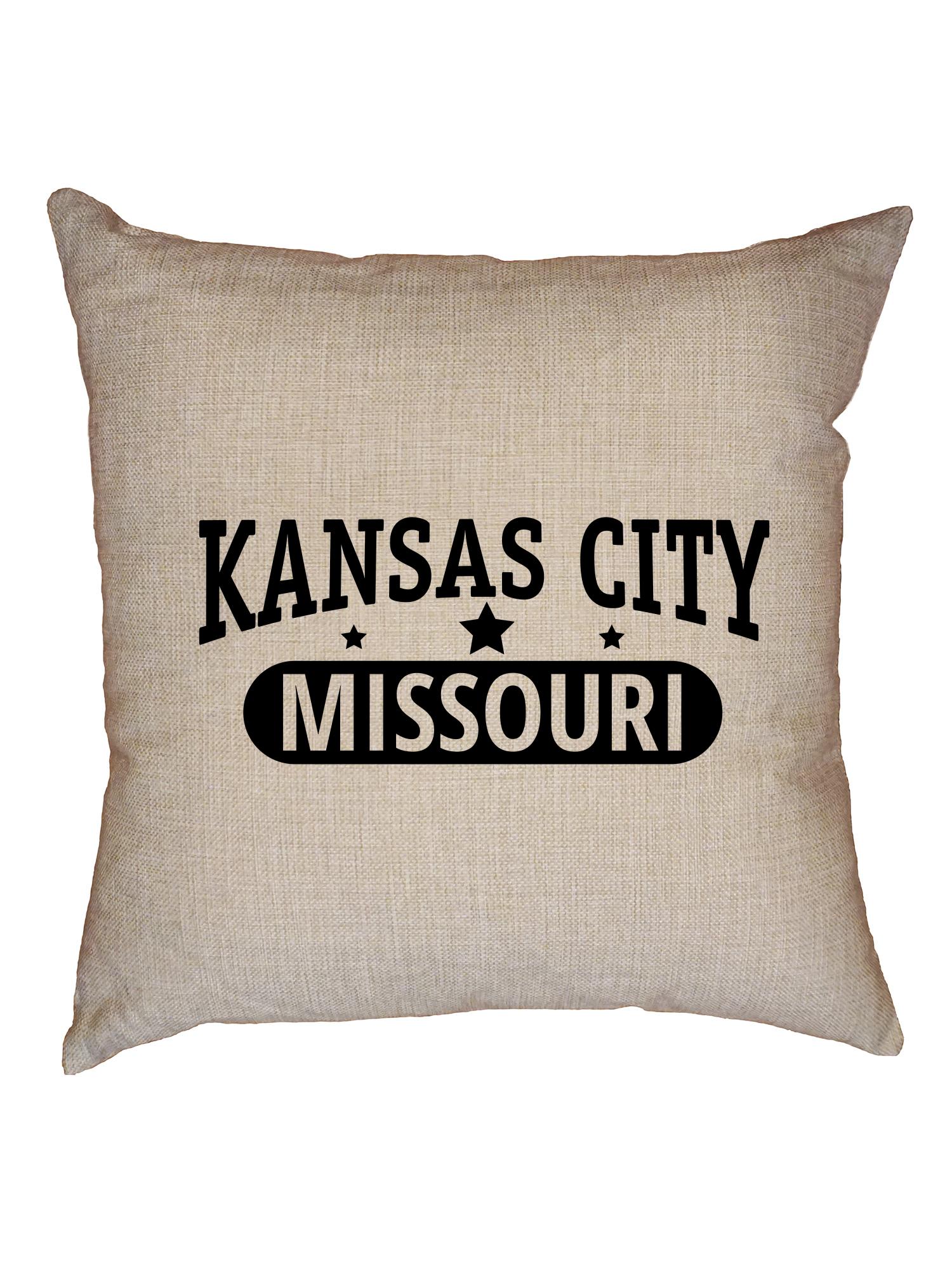 Trendy Kansas City, Missouri with Stars Decorative Linen Throw Cushion