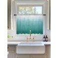 thumbnail image 3 of Sheer Curtains 45 Inch Length, Teal Green Ombre Semi Sheer Curtains Light Filtering Window Treatment, Contemporary Gradient Abstract Art Privacy Voile Drapes for Living Room Bedroom 52x45 Inch, 3 of 7