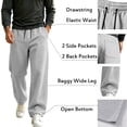 thumbnail image 3 of RJMDKXZ Mens Sweatpants Fleece Baggy Wide Leg Oversized Casual Elastic Waist Drawstring Trouser with 4 Pockets, 3 of 7