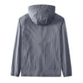 thumbnail image 4 of FYEGRE Men's Lightweight Hooded Windbreaker Jacket for Spring Summer Outdoor Hiking and Daily Comfort Wear with Breathable Fabric Grey L, 4 of 8