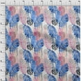 thumbnail image 4 of oneOone Polyester Spandex Medium Blue Fabric Leaves Craft Projects Decor Fabric Printed By The Yard 56 Inch Wide-V9, 4 of 6