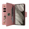 thumbnail image 4 of SaniMore for Google Pixel 8 Case, PU Leather 2 in 1 Zipper Wallet Removeable Wrist Strap Card Slots Cash Pocket Kickstand Shockproof Anti-fall Full Protective Shell For Google Pixel 8, Rosegold, 4 of 15