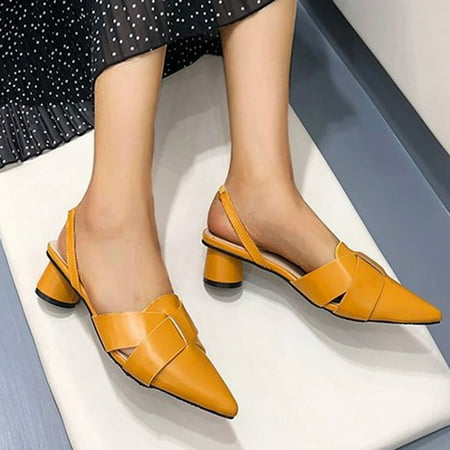 

uikmnh Slippers for Women Slipon Shoes Outdoor Breathable Women s Shoes Casual Leisure Women s Casual Shoes Yellow 7.5